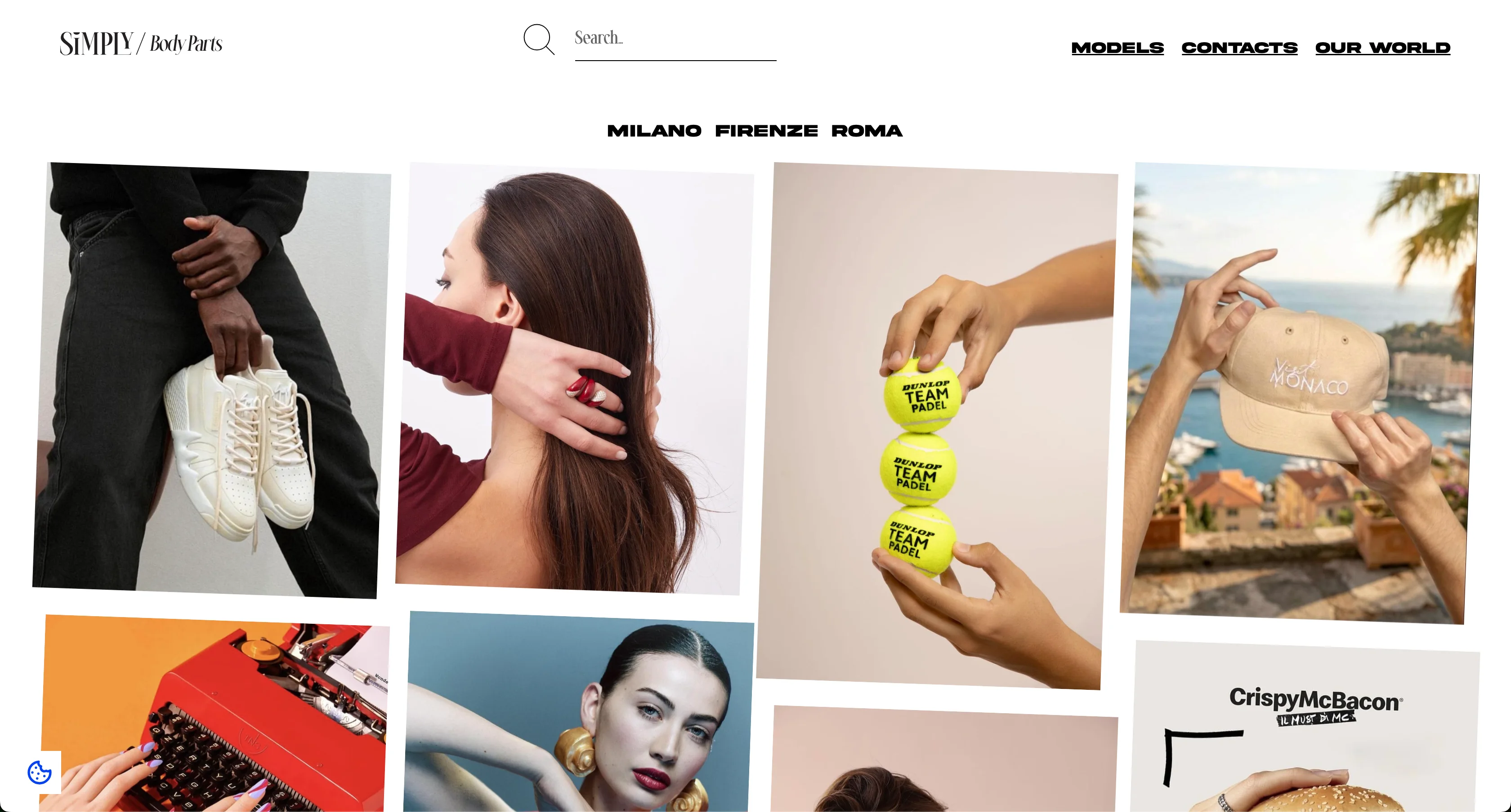 Homepage con portfolio dei modelli